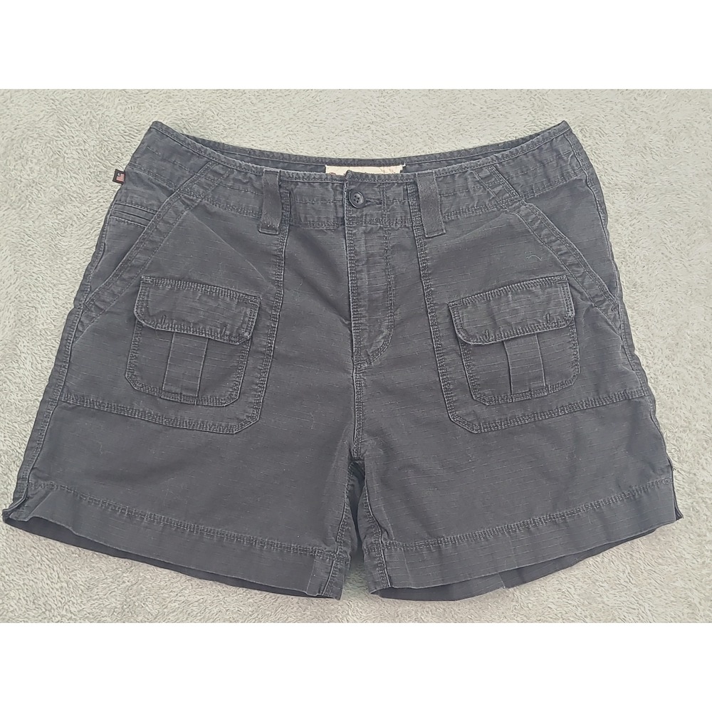 Vtg Polo Jeans Ralph Lauren Womens Sz 8‎ Black Cargo Rip Stop Utility Pocket